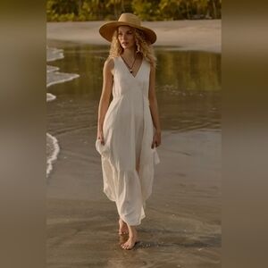 Pact Women's Organic Cotton Coastal Double Gauze Maxi Dress